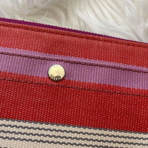 Fossil red/purple/cream wristlet  - Picture 3 of 6